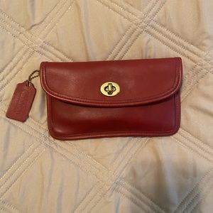 Vintage Coach rare red turn lock clutch/wallet
